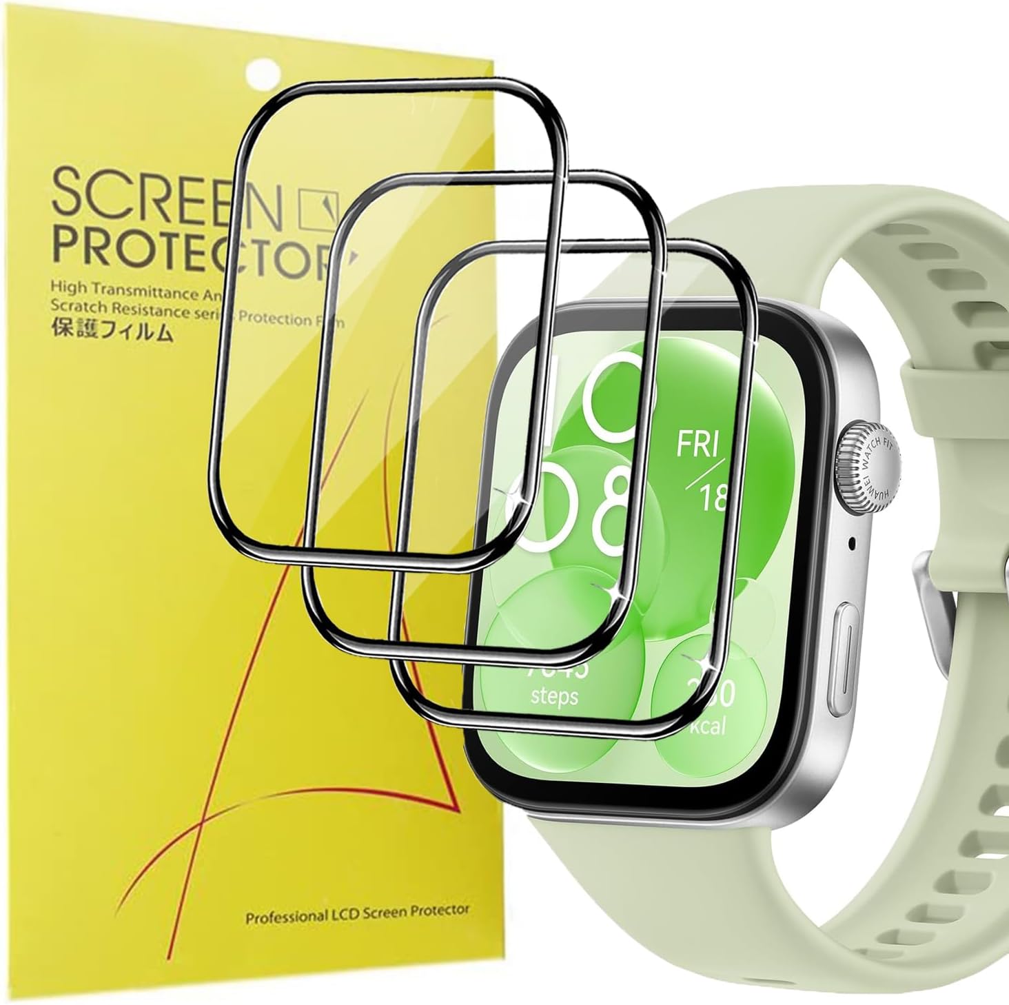 Picture of Huawei Watch Fit 3 Smart Watch Screen Protector Glass, Anti-Scratch Ultimate Protection for Your Watch