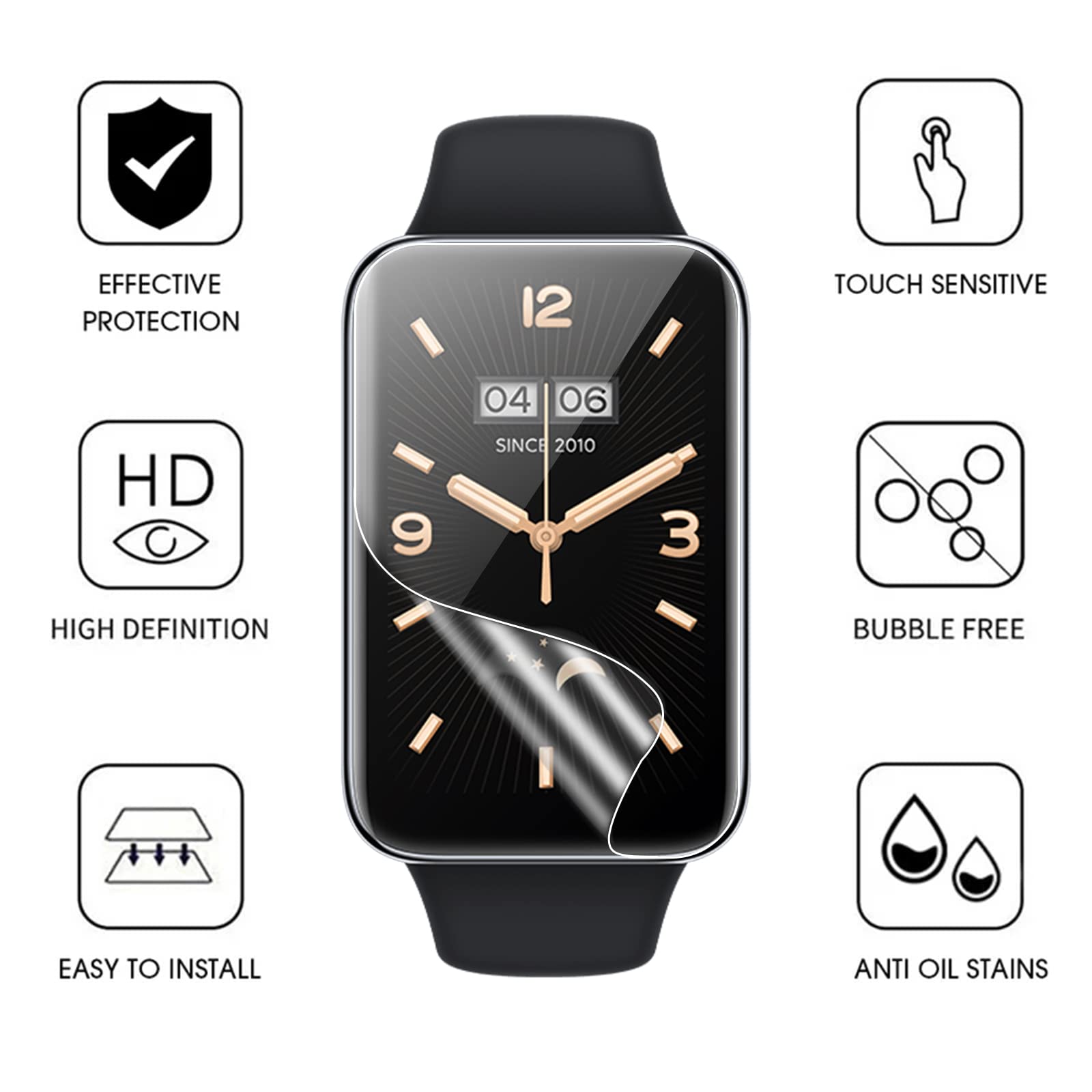 Picture of MI Band 7 Pro Smart Watch Screen Protector Glass, Anti-Scratch Ultimate Protection for Your Watch