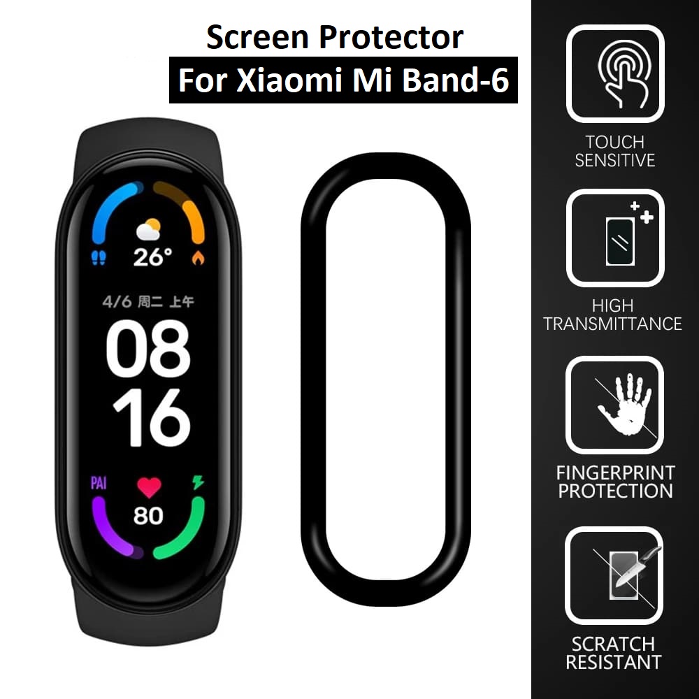 Picture of MI Band 6 Smart Watch Screen Protector Glass, Anti-Scratch Ultimate Protection for Your Watch