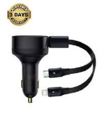 Picture of Baseus 2-in-1 Car Charger PD 20W Fast Charging For iP_13 Retractable Cable 30W Quick Charging Car Phone Charger