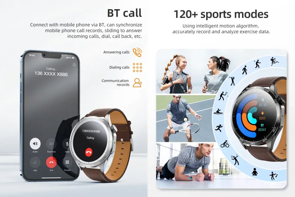 Picture of HOCO Y21 1.43inch AMOLED Bluetooth Call Sports Smart Watch