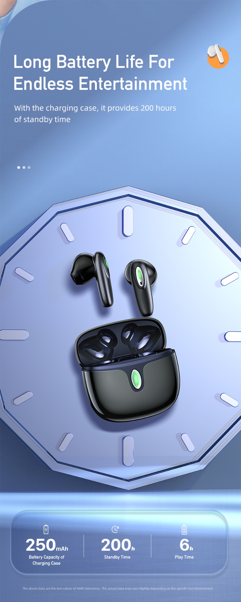 Picture of Awei T39 Tws Earphone wireless bluetooth headphones noise reduction earbuds