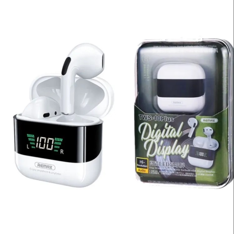 Picture of Remax TWS-10 Plus Dynamic Mini HIFI Metal Bluetooth Headphones Digital Display In Ear St...