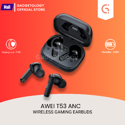 Picture of Awei T53 Wireless Bluetooth Earbuds RGB Colorful Light Earphones Bluetooth 5.3 Call Noise Reduction Headphone