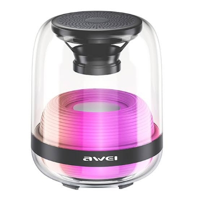 Picture of AWEI Y386 8W Portable Bluetooth Speaker 9D Surround Stereo Deep Bass 1200mAh Battery RGB Light Outdoor Wireless Speaker