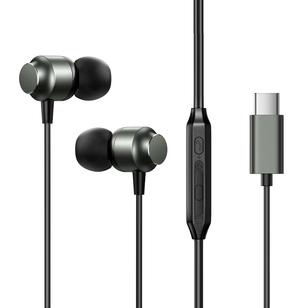 Picture of JOYROOM JR-EC06 TYPE-C Earphone 10mm Dynamic Driver 360° Spatial Audio Built in Microphone Durable Cord In-Ear Metal Wired Earphones