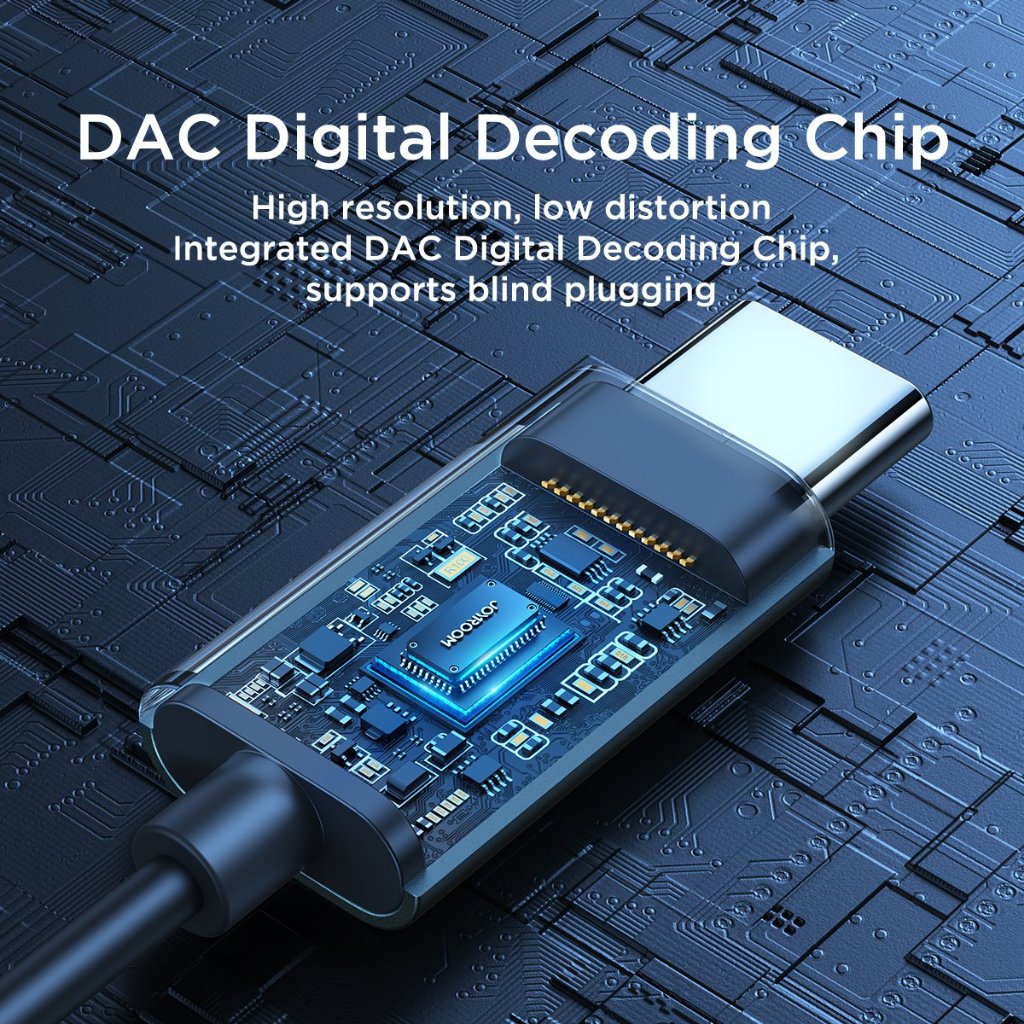 Picture of JOYROOM JR-EC06 TYPE-C Earphone 10mm Dynamic Driver 360° Spatial Audio Built in Microphone Durable Cord In-Ear Metal Wired Earphones