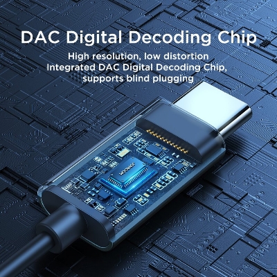 Picture of JOYROOM JR-EC06 TYPE-C Earphone 10mm Dynamic Driver 360° Spatial Audio Built in Microphone Durable Cord In-Ear Metal Wired Earphones