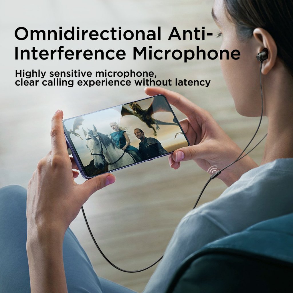 Picture of JOYROOM JR-EC06 TYPE-C Earphone 10mm Dynamic Driver 360° Spatial Audio Built in Microphone Durable Cord In-Ear Metal Wired Earphones