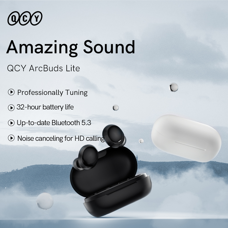 Picture of QCY ArcBuds Lite TWS Earbuds BT 5.3 32 Hours Battery Life ENC for HD Calling and QCY APP Customizable Control Wireless Bluetooth Earphones HT07 Lite/T17 for Men and Women