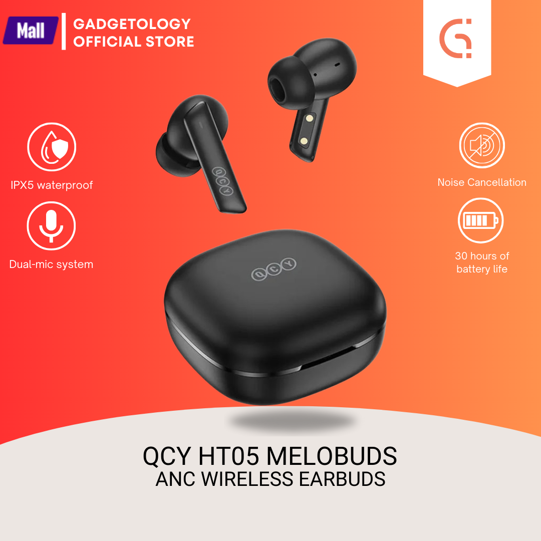 Picture of QCY HT05 Melobuds ANC Wireless Earphone 40dB Noise Cancelling Bluetooth 5.2 Headphone 6 Mic ENC HD Call TWS Earbuds Transparency Mode