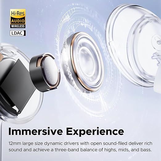 Picture of SoundPEATS Capsule 3 Pro Earbuds Futuristic Translucent Bluetooth 5.3 Wireless Earphones LDAC 6 Mic 43dB Hybrid Noise-Cancellation Gaming Mode Up to 8 hours Playtime