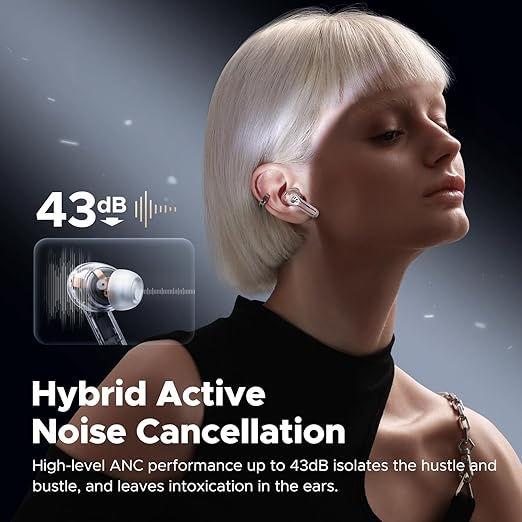 Picture of SoundPEATS Capsule 3 Pro Earbuds Futuristic Translucent Bluetooth 5.3 Wireless Earphones LDAC 6 Mic 43dB Hybrid Noise-Cancellation Gaming Mode Up to 8 hours Playtime