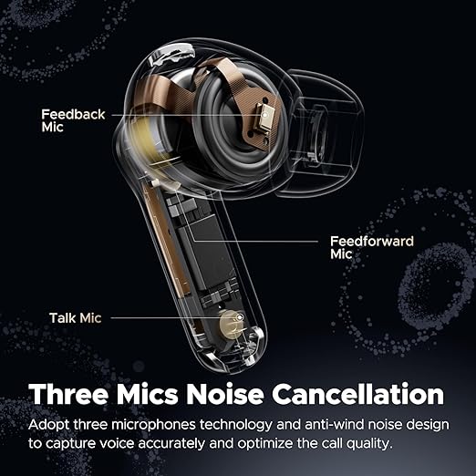 Picture of SoundPEATS Capsule 3 Pro Earbuds Futuristic Translucent Bluetooth 5.3 Wireless Earphones LDAC 6 Mic 43dB Hybrid Noise-Cancellation Gaming Mode Up to 8 hours Playtime