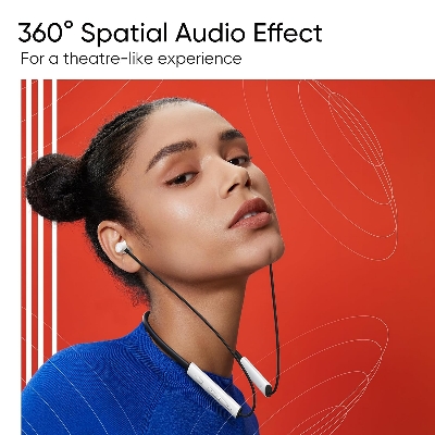 Picture of Realme Buds Wireless 3 Neckband Earphones In-Ear 30dB ANC Spatial Audio 13.6mm Dynamic Bass Driver Upto 40 Hours Playback Fast Charging 45ms Low Latency for Gaming Dual Device Connection