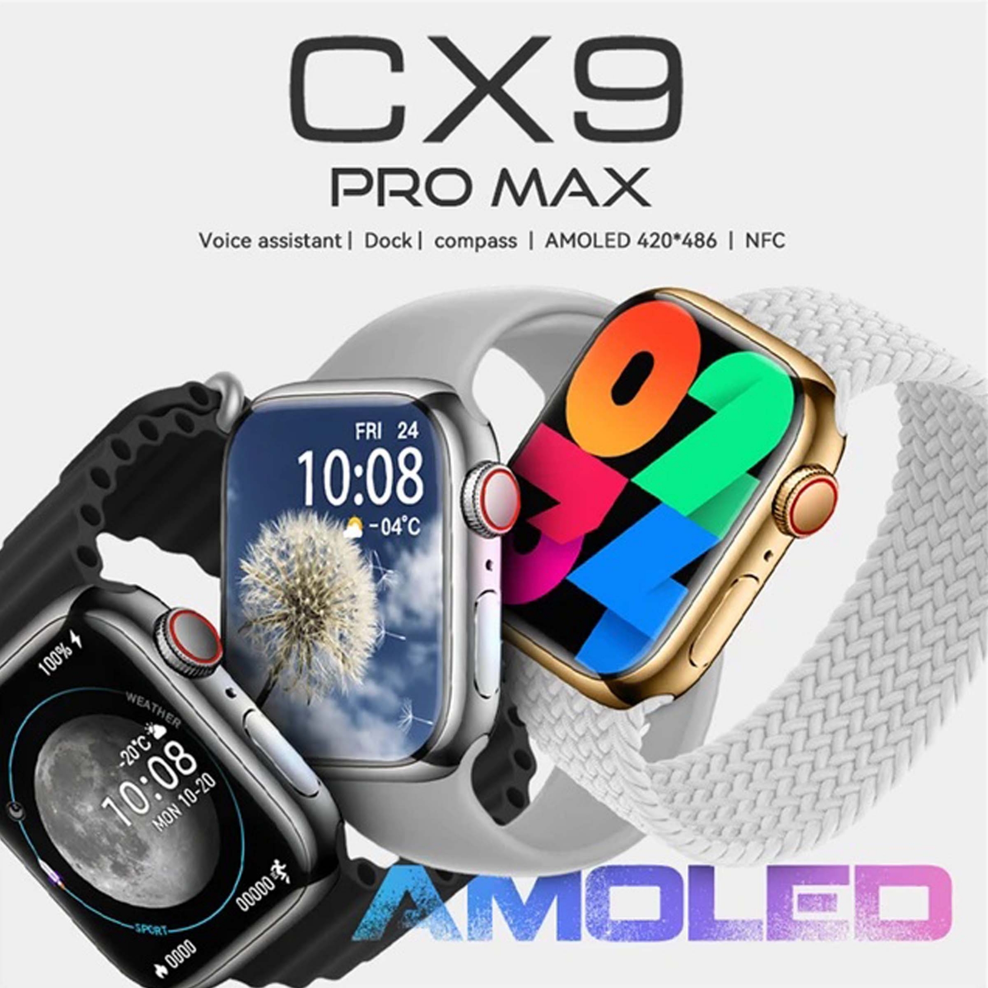 Picture of CX9 Pro Max Smart Watch 2nd Gen Chat GPT 2.02inch Big Display Amoled Screen Watch Series 8 NFC Sport Smartwatch for Men and Women Up to 14 Days Standby