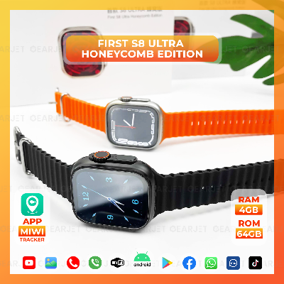 Picture of S8 Ultra 4G Honeycomb Edition Smart Watch Calling Feature RAM 4GB ROM 64GB Android Google Playstore Youtube Facebook Messenger Tiktok IMO WiFi Bluetooth Support Watching TV Smartwatch for Men and Women