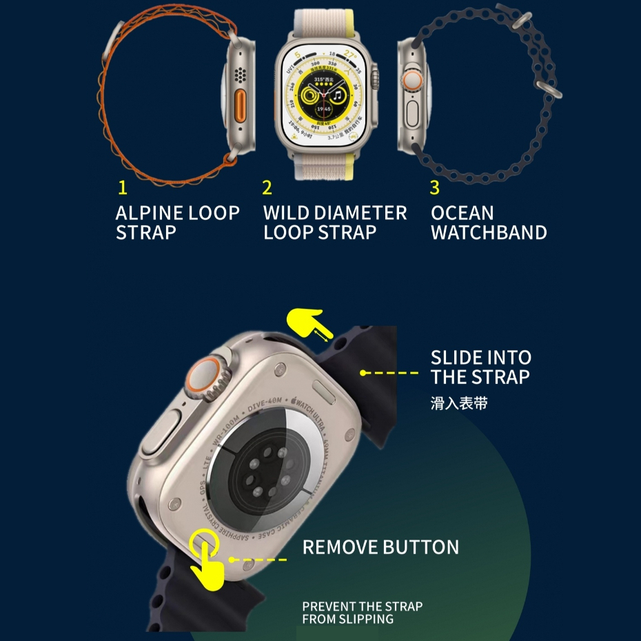 Picture of Hello Watch 3 Smart Watch Amoled Display Watch Upgraded Series 8 49mm 2.04 inch NFC 4GB RAM IWO 2023 Men's and Women's Smart Watch