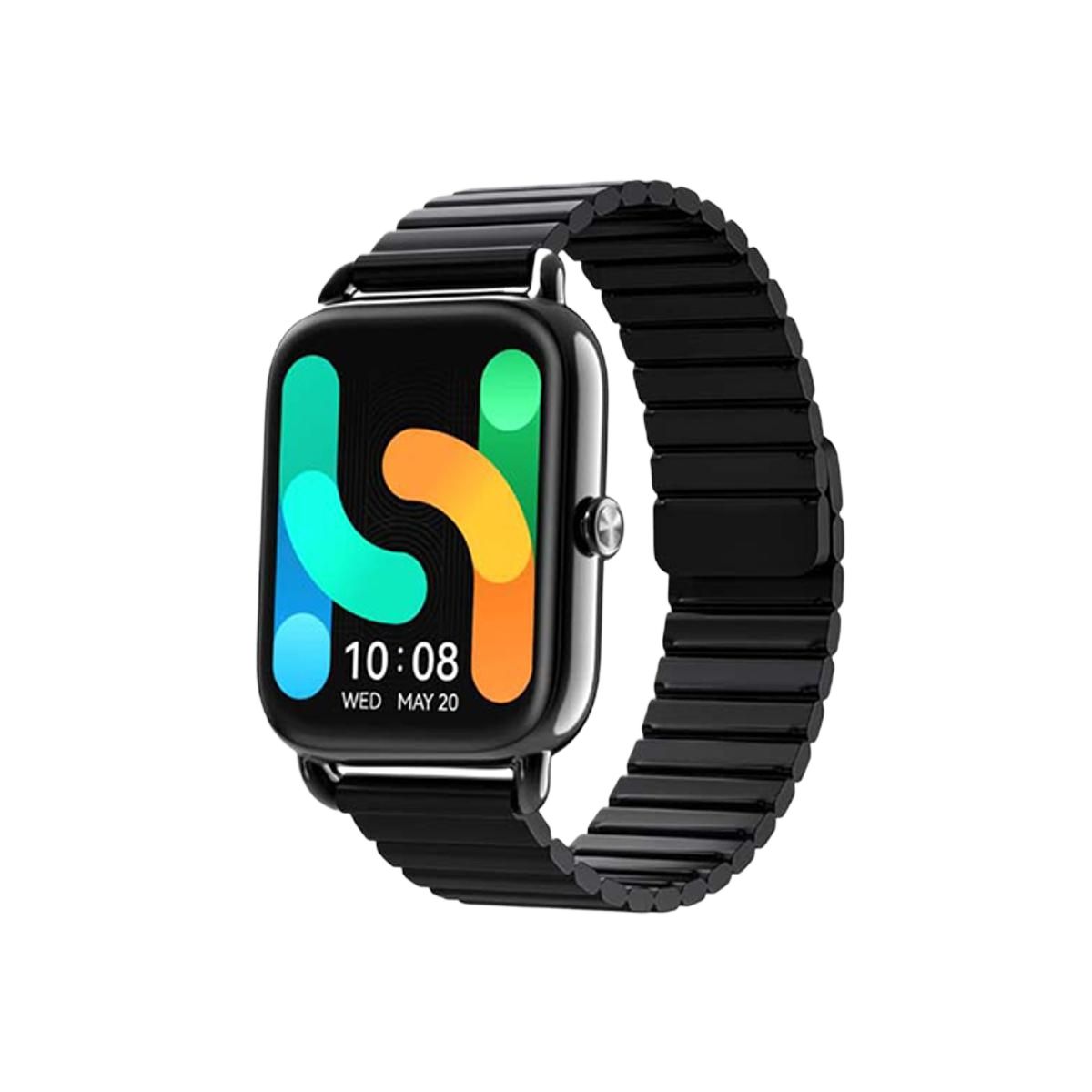 Picture of Haylou Rs4 Plus Black Smart Watch 1.78 inch Retina AMOLED display 368*448 Pixel Craft with Metal 105 Sports Mode 100 + Online Watch Face and Customized Watch Face SPO2 Heart Rate Monitor