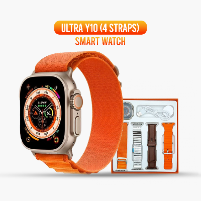 Picture of Y10 Ultra Smart Watch Bluetooth Calling Wireless Charging 1.99 inch Display 4 Straps Combo Leather Metal Watch Straps Smartwatch 8 Series