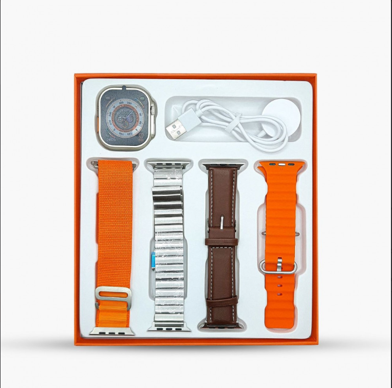 Picture of Y10 Ultra Smart Watch Bluetooth Calling Wireless Charging 1.99 inch Display 4 Straps Combo Leather Metal Watch Straps Smartwatch 8 Series