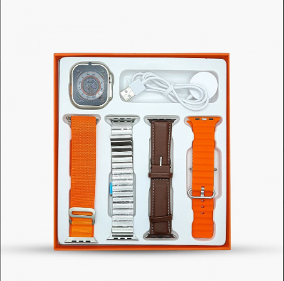 Picture of Y10 Ultra Smart Watch Bluetooth Calling Wireless Charging 1.99 inch Display 4 Straps Combo Leather Metal Watch Straps Smartwatch 8 Series