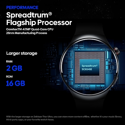 Picture of Zeblaze Thor Ultra 4G Android Smart Watch 1.43 inch AMOLED Screen RAM 2GB ROM 16GB Google Play Store Wifi Sports Mode SPO2 Sensor Smartwatch