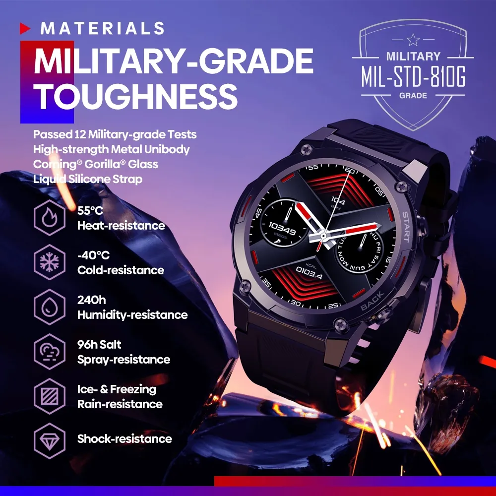 Picture of Zeblaze Vibe 7 Pro Smart Watch 1.43'' AMOLED Display Hi-Fi Bluetooth Phone Calls Military-grade Toughness Smartwatch