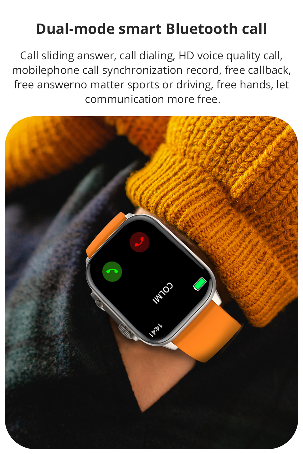 Picture of COLMI C81 Smart Watch Bluetooth Call Amoled Always On Display IP68 Waterproof Upto 7 Days Backup FitCloudPro App Calling Smart Watch for Men and Women