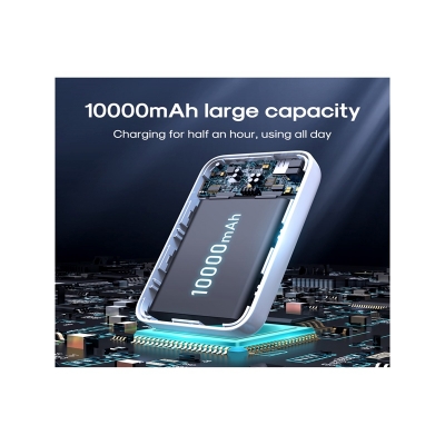 Picture of JOYROOM JR-W020 Mini Power Bank 10000mAh 1 Input 3 Output with Magnetic Wireless MagSafe 20W PD Fast Charging