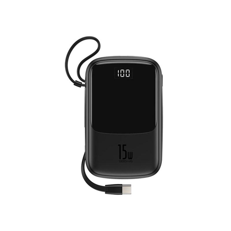 Picture of Baseus Qpow Digital Display 3A Powerbank 10000mAh Type-C Cable Fast Charging Portable Travel Battery Power Bank