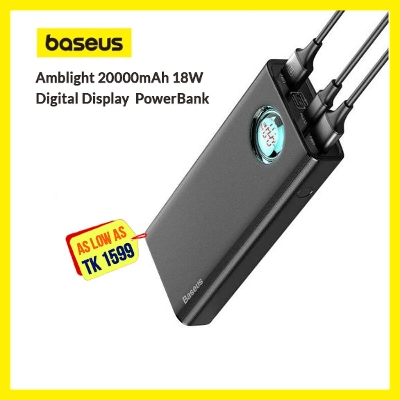 Picture of Baseus Amblight 20000mAh Digital Display PowerBank Original Fast Charging Power Bank 20000mAh 18W Power Display PowerBank