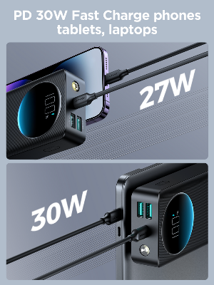 Picture of Joyroom JR-PBF02 20000mah Power Bank Digital Display PD 30W with Flashlight