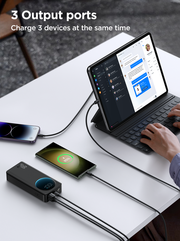 Picture of Joyroom JR-PBF02 20000mah Power Bank Digital Display PD 30W with Flashlight