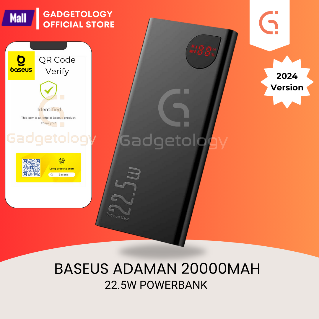 Picture of Baseus Adaman Metal Digital Display Powerbank 22.5W Quick Charge Powerbank 20000mAh Compatible with QC3.0, PD3.0, FCP, AFC Quick-charging Protocols