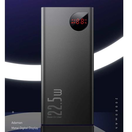 Picture of Baseus Adaman Metal Digital Display Powerbank 22.5W Quick Charge Powerbank 20000mAh Compatible with QC3.0, PD3.0, FCP, AFC Quick-charging Protocols