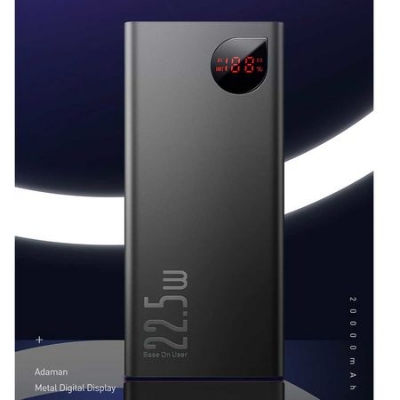 Picture of Baseus Adaman Metal Digital Display Powerbank 22.5W Quick Charge Powerbank 20000mAh Compatible with QC3.0, PD3.0, FCP, AFC Quick-charging Protocols