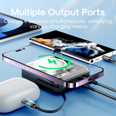 Picture of Joyroom JR-L006 10000mAh Transparent Power Bank IcySeries 22.5W Wired 15W Magnetic Wireless Charging Mini Powerbank