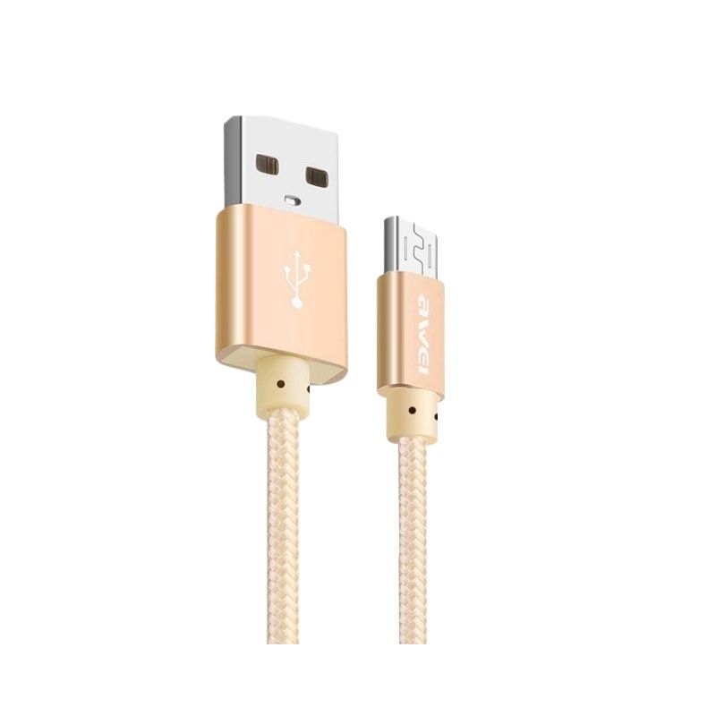 Picture of Awei CL-10 Micro USB Short Cable (30 Cm) Fast Charging Nylon Braided Cable For Powerbank