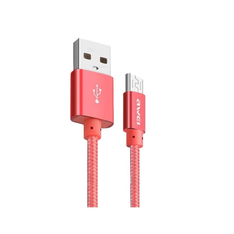 Picture of Awei CL-10 Micro USB Short Cable (30 Cm) Fast Charging Nylon Braided Cable For Powerbank
