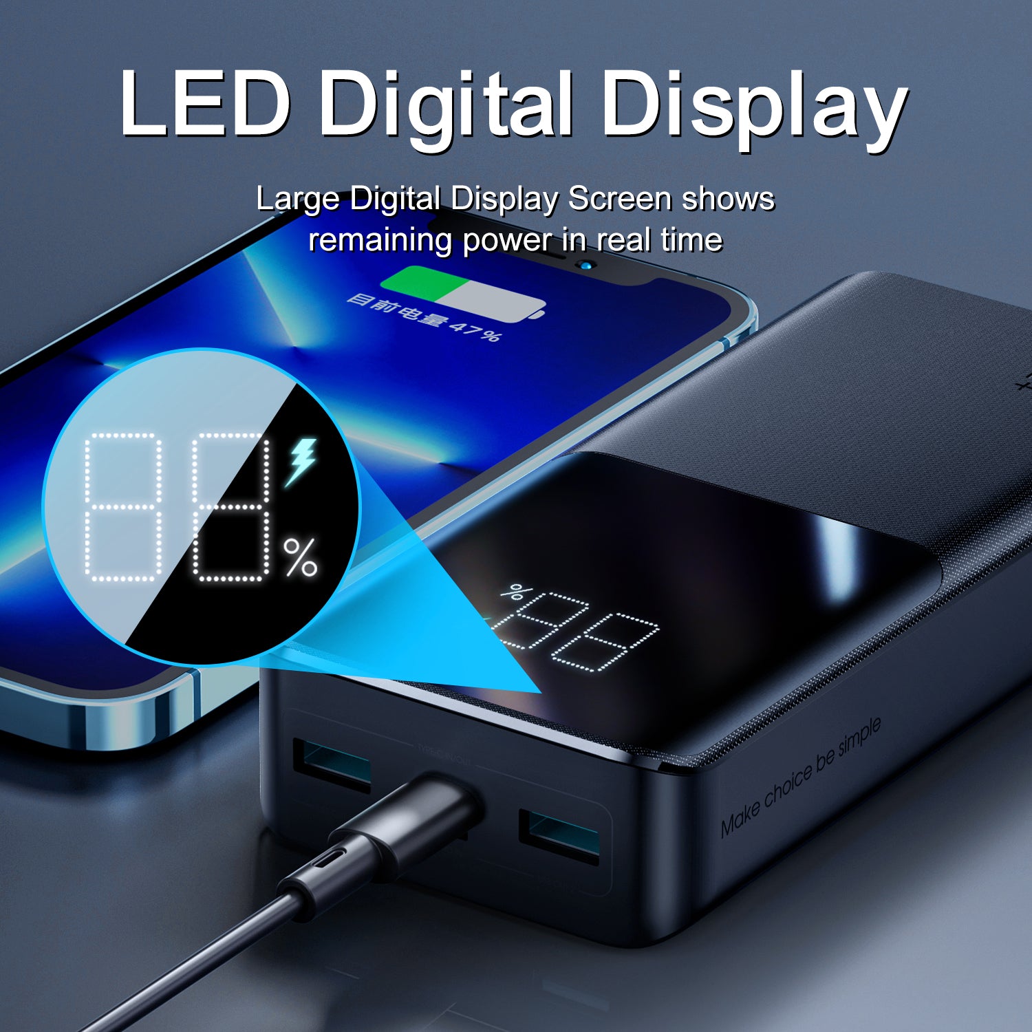 Picture of JOYROOM JR-QP192 20000mAh 22.5W Fast Charging Digital Display Power Bank