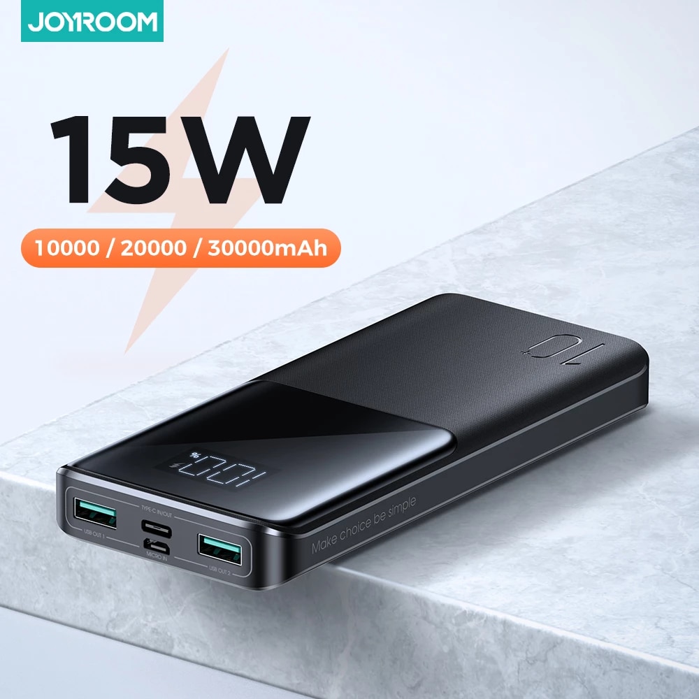 Picture of Joyroom JR-T013 Fast Charging 15W 10000mAh Power Bank Slim Light Weight With Big Digital Display