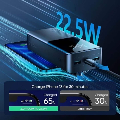 Picture of Joyroom JR-QP193 Super Fast 22.5W Power Bank 30000mAh-Black