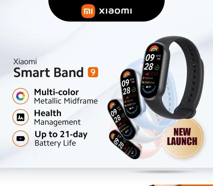 Picture of Xiaomi Smart Band 9 | 1.62'' Color AMOLED Screen | 150 Sports Mode | 5ATM Water Resistance | 21-Days Battery Life