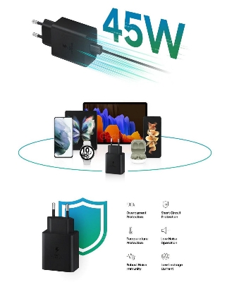 Picture of Official Samsung 45W PD Fast Charging Adapter /Charger Type-C to Type-C with Cable
