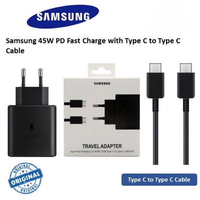 Picture of Official Samsung 45W PD Fast Charging Adapter /Charger Type-C to Type-C with Cable