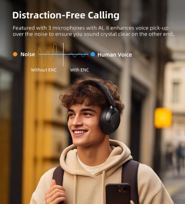 Picture of QCY H3 Pro Wireless Over-Ear Headphones with Adaptive ANC