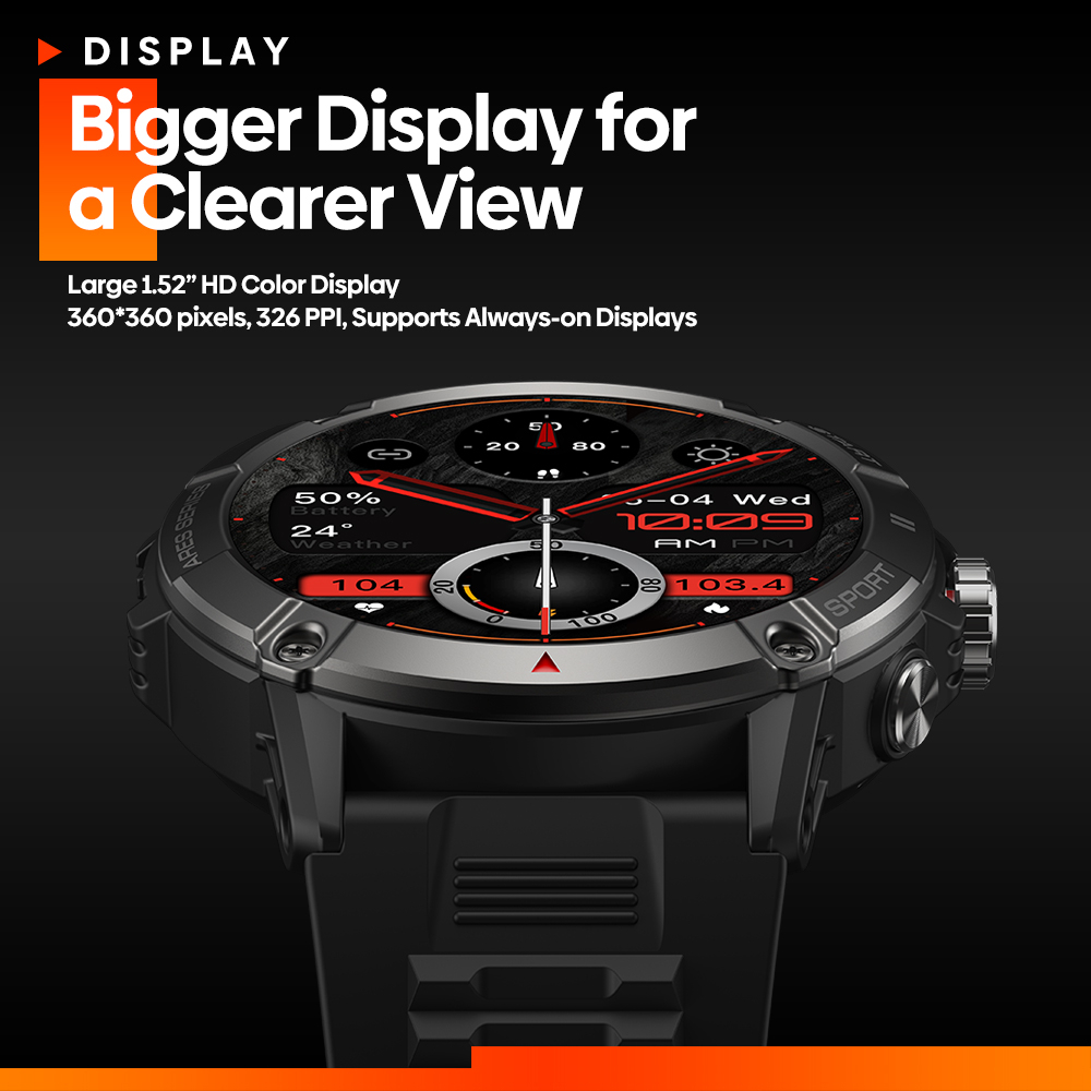 Picture of Zeblaze Ares 3 Smart Watch Rugged Voice Calling Military Grade Tests IP68 Waterproof Compass 100+ Sports Modes Sport Smartwatch
