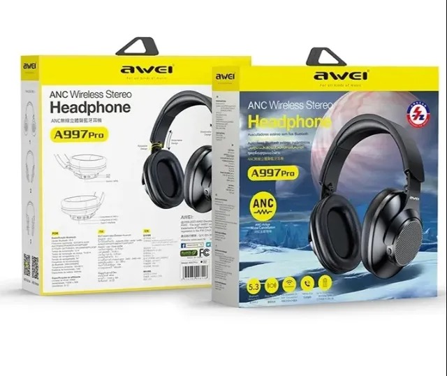 Picture of Awei A997 PRO ANC Wireless Stereo Headphone Bluetooth with Mic Noise Cancelling Long Battery Life Explosive Bass