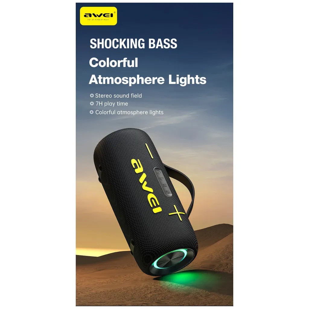 Picture of Awei KA10 Wireless Bluetooth Speaker RGB Outdoor Speaker Bass 60W BT 5.3 Portable Speaker